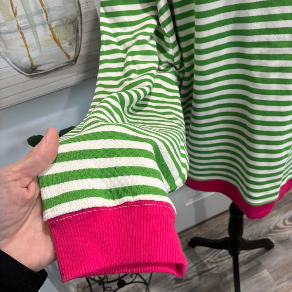 We The Free Green and Pink Striped Sweatshirt - Picture 3 of 7